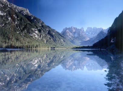 Il Lago di Landro con il Monte Cristallo